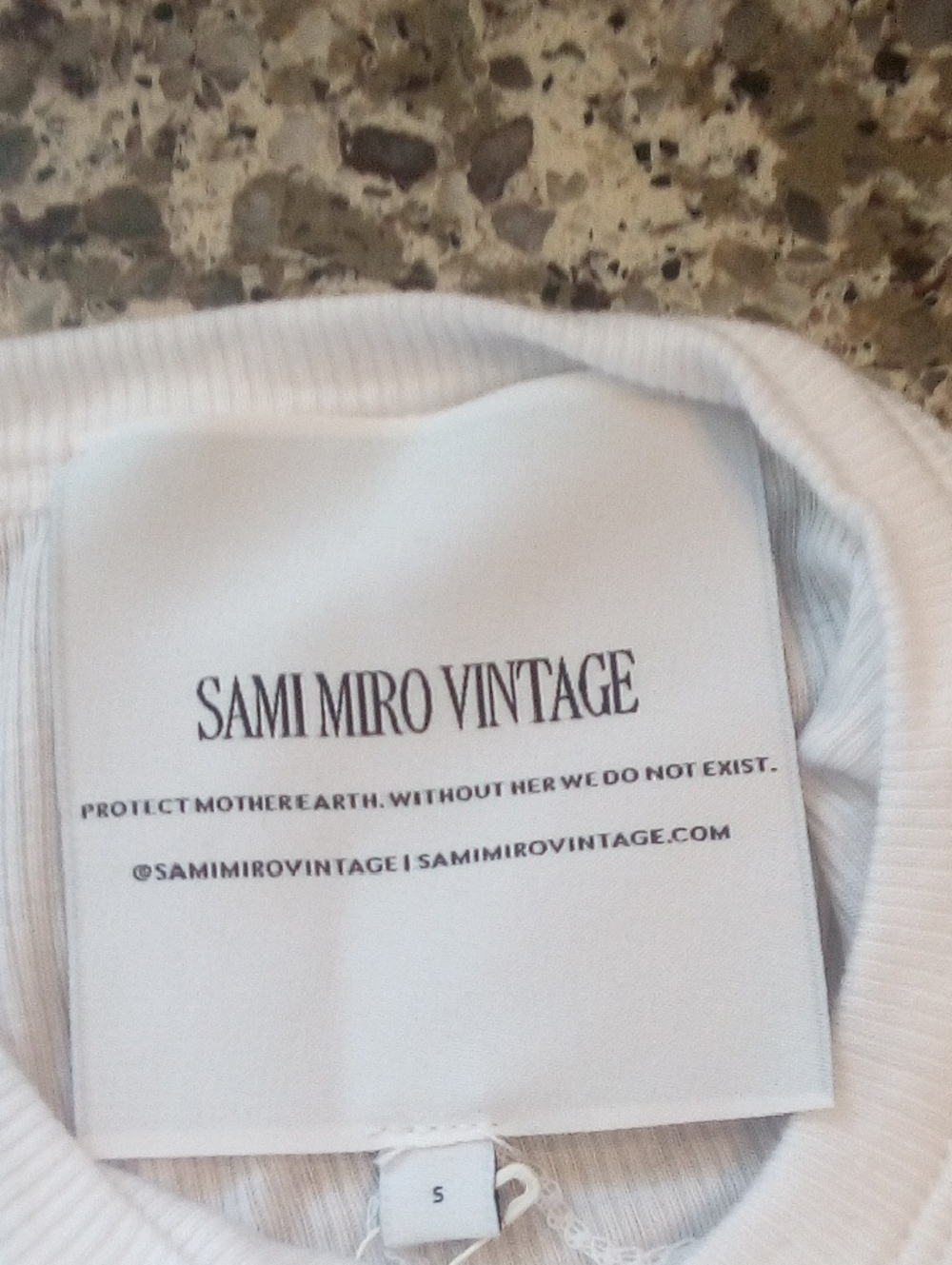 Sami Miro Vintage Asymmetric Tee in White Rib, NWT, Size Small - Picture 4 of 5